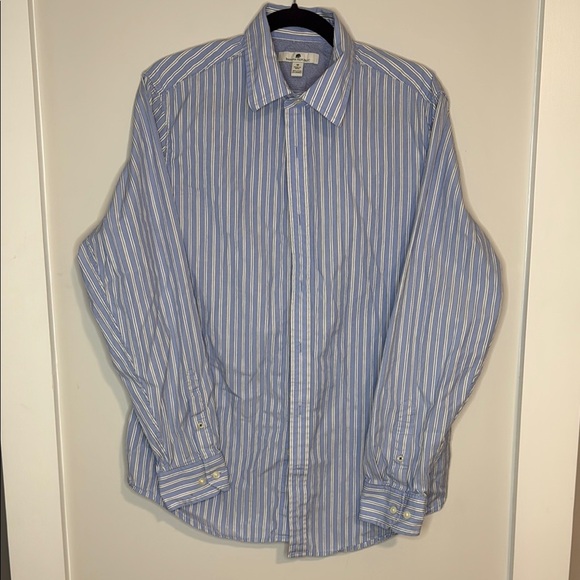 BANANA REPUBLIC Blue Striped Men's Shirt SZ M - Picture 1 of 8